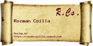 Rozman Csilla névjegykártya